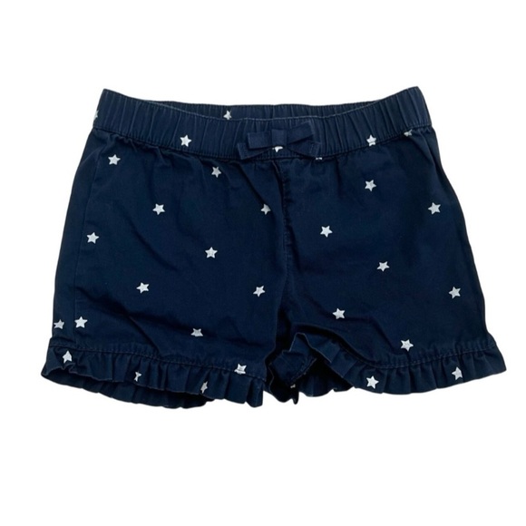 Carter's Navy Blue Star Shorts with RUFFLE hem, KIDS Girls 2T - Picture 1 of 5